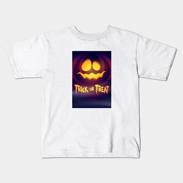 Pumpkin glowing face t-shirt. Cool gift on Halloween Kids T-Shirt by Dosunets